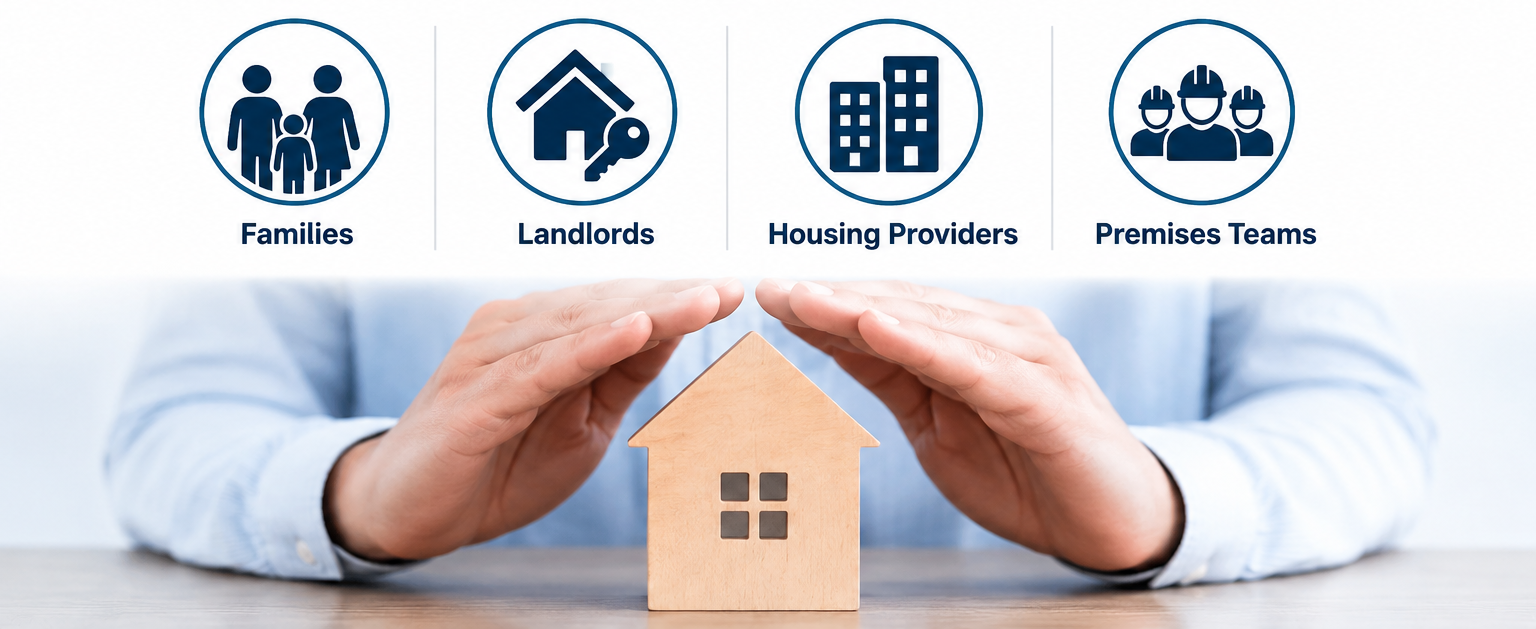 Families, landlords, housing providers and premises teams supported by Hydrolux