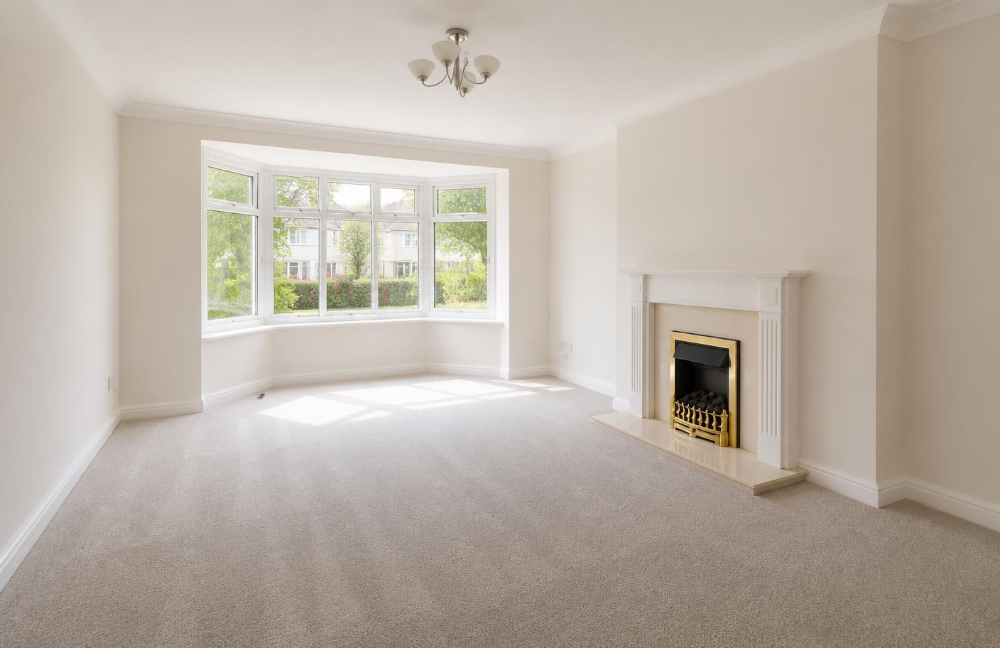 Clean, empty room in a UK home after professional deep cleaning